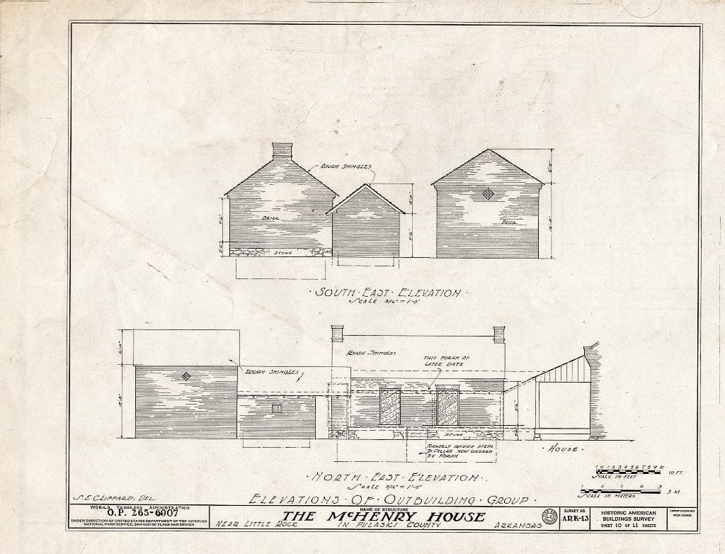 Blueprint HABS ARK,60-,1- (Sheet 10 of 11) - McHenry House, Highway 70 Vicinity, Little Rock, Pulaski County, AR