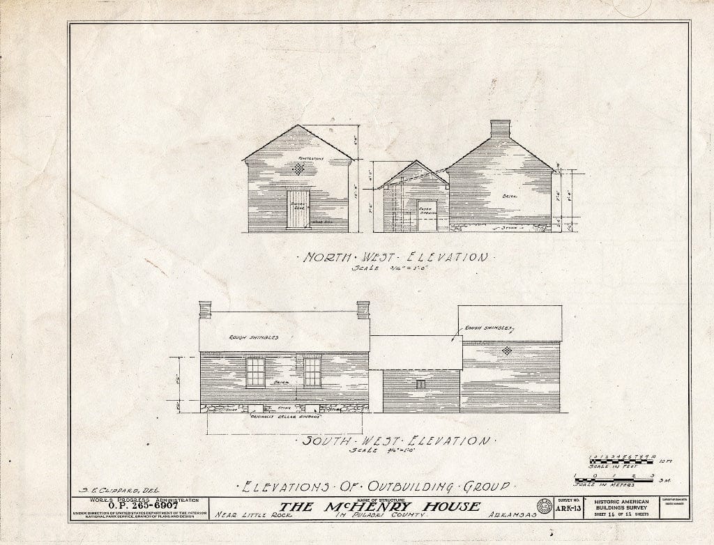Blueprint HABS ARK,60-,1- (Sheet 11 of 11) - McHenry House, Highway 70 Vicinity, Little Rock, Pulaski County, AR