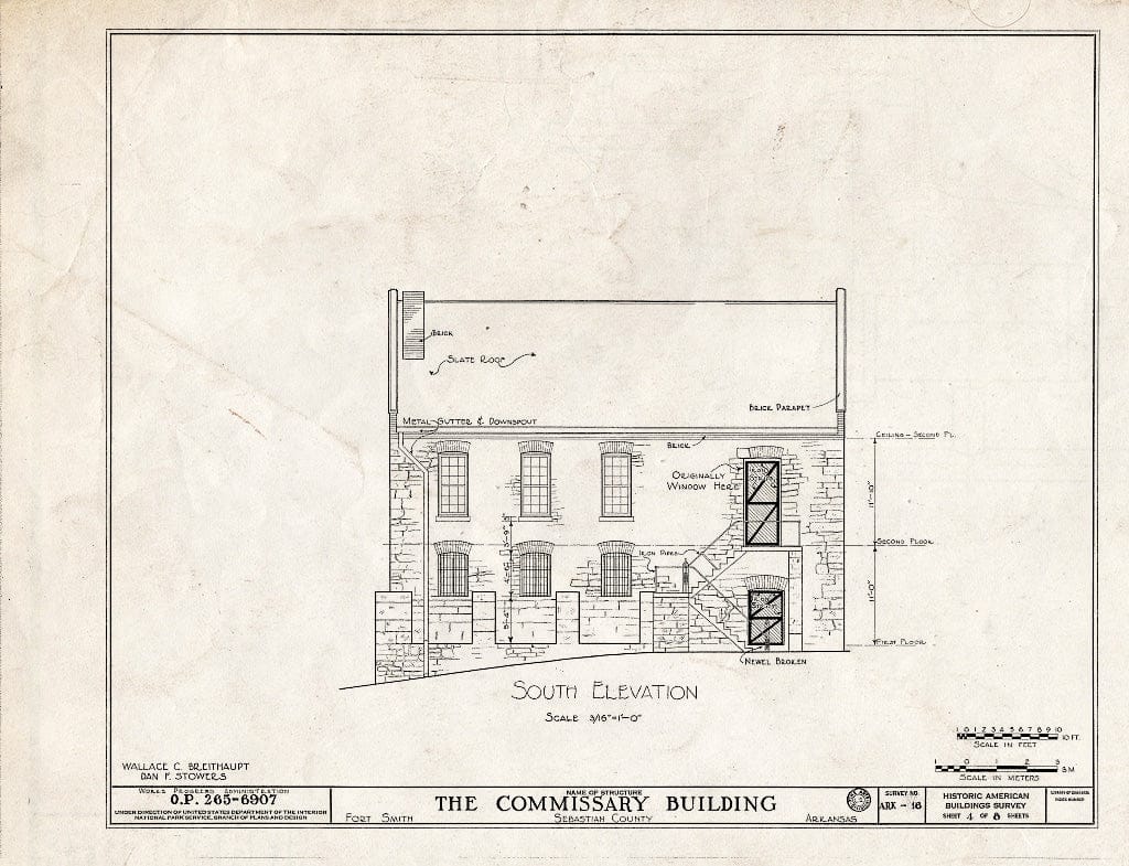 Blueprint HABS ARK,66-FOSM,1A- (Sheet 4 of 8) - Fort Smith, Commissary Building, 100 South Garrison Avenue, Fort Smith, Sebastian County, AR