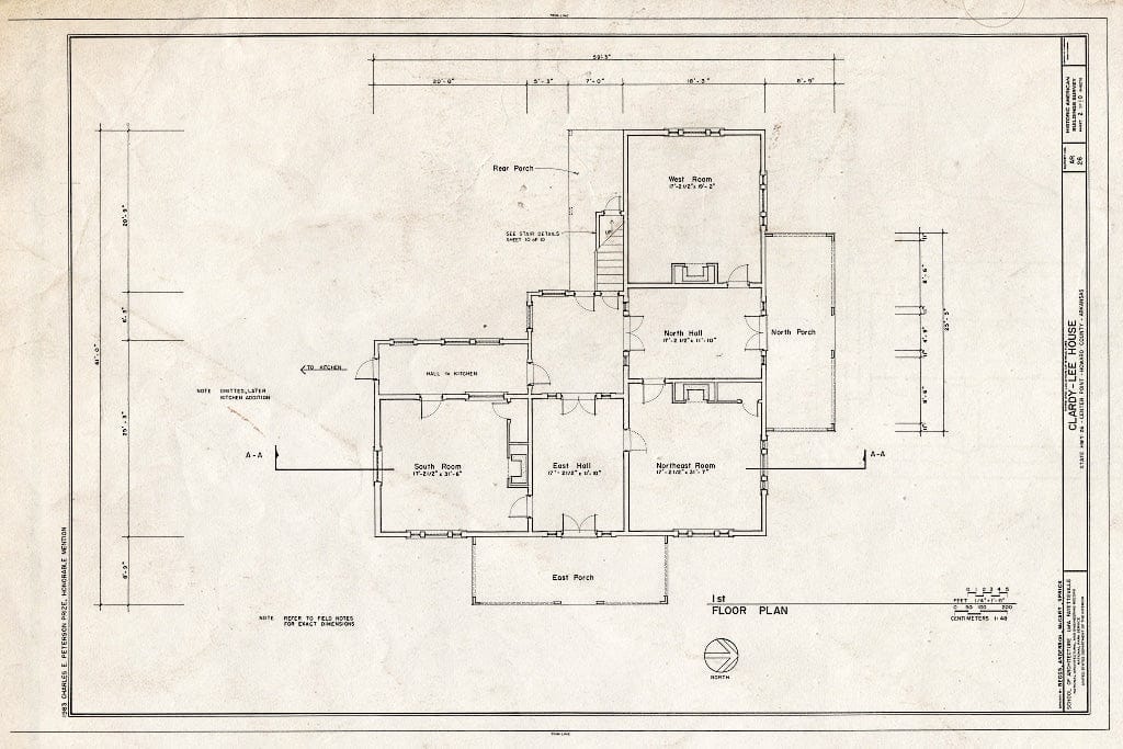 Blueprint HABS ARK,31-CEPO,1- (Sheet 2 of 10) - Clardy-Lee House, State Highway 26, Center Point, Howard County, AR