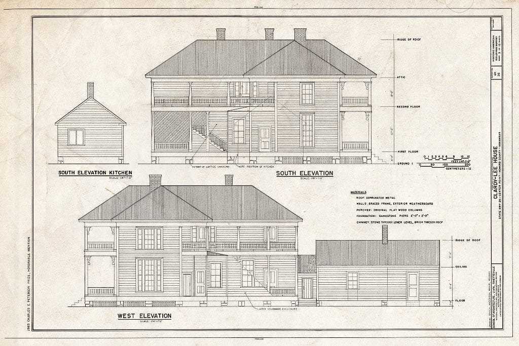 Blueprint HABS ARK,31-CEPO,1- (Sheet 5 of 10) - Clardy-Lee House, State Highway 26, Center Point, Howard County, AR