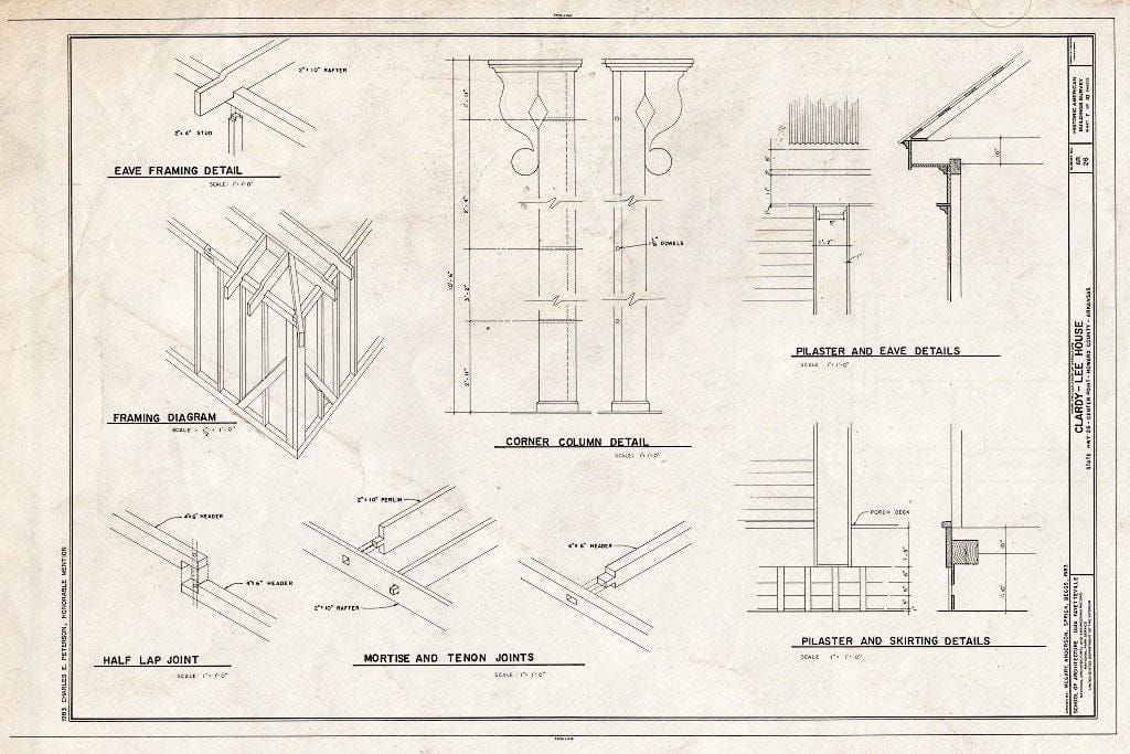 Blueprint HABS ARK,31-CEPO,1- (Sheet 7 of 10) - Clardy-Lee House, State Highway 26, Center Point, Howard County, AR