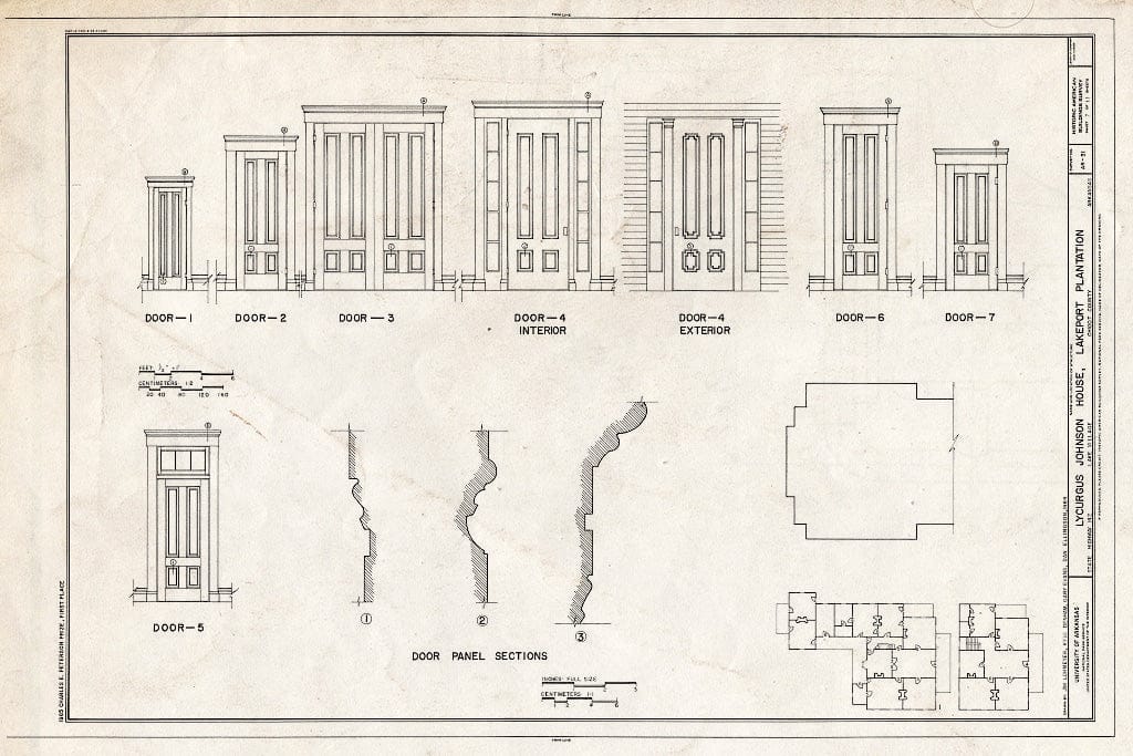 Blueprint HABS ARK,9-LAKVI,1- (Sheet 7 of 11) - Lycurgus Johnson House, State Highway 142, Lake Village, Chicot County, AR