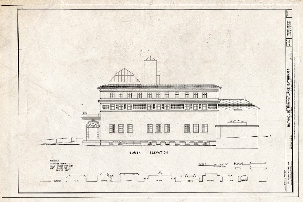 Blueprint HABS ARK,26-HOSP,1-C- (Sheet 3 of 3) - Bathhouse Row, Maurice Bathhouse, Central Avenue, Hot Springs, Garland County, AR