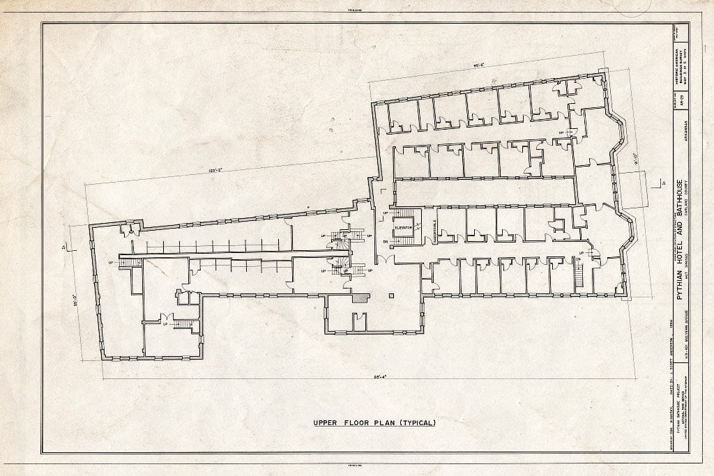 Blueprint HABS ARK,26-HOSP,2- (Sheet 3 of 5) - Pythian Bathhouse & Hotel, 415 Malvern Avenue, Hot Springs, Garland County, AR