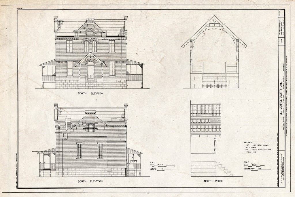 Blueprint HABS ARK,48-CLAR,1- (Sheet 4 of 8) - Old Monroe County Jail, Main & Kendall Streets, Clarendon, Monroe County, AR