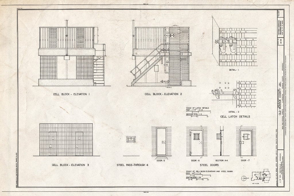 Blueprint HABS ARK,48-CLAR,1- (Sheet 8 of 8) - Old Monroe County Jail, Main & Kendall Streets, Clarendon, Monroe County, AR