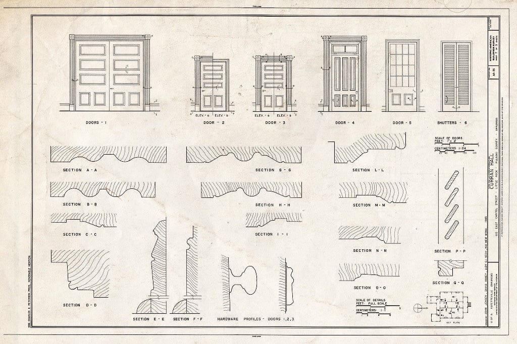 Blueprint HABS ARK,60-LIRO,8- (Sheet 7 of 9) - Curran Hall, 615 East Capitol Street, Little Rock, Pulaski County, AR