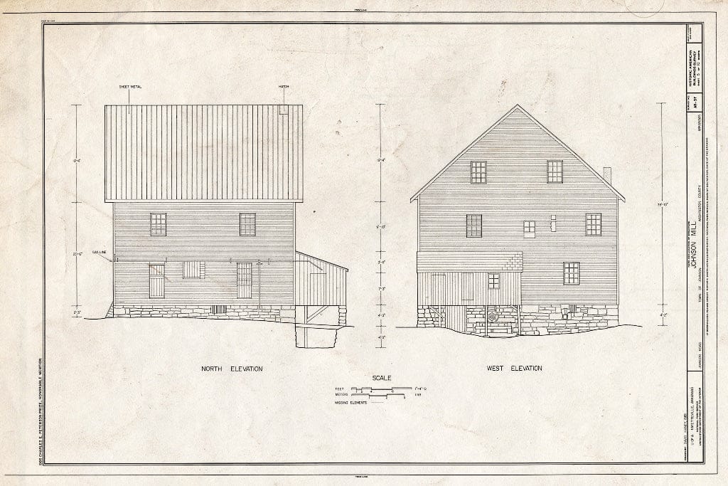 Blueprint HABS ARK,72-John,1- (Sheet 5 of 10) - Johnson Mill, Johnson Road, Johnson, Washington County, AR