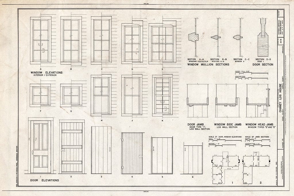 Blueprint HABS ARK,8-OSA.V,1- (Sheet 6 of 7) - Chaney Log House, Highway 68, North Side, Osage, Carroll County, AR