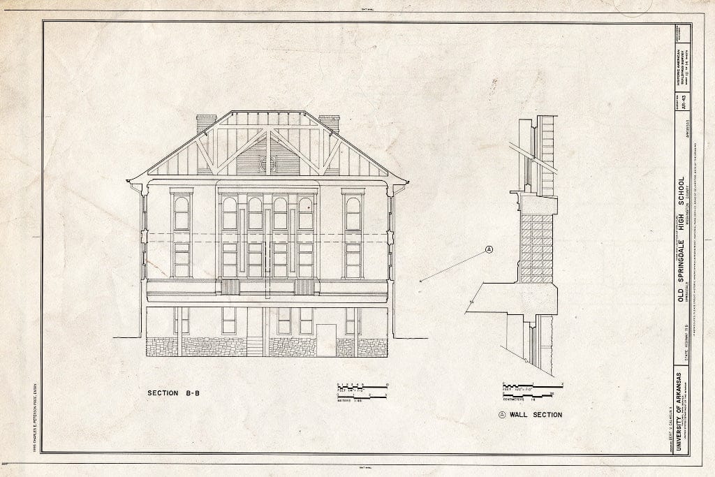 Blueprint HABS ARK,72-SPRIGD,2- (Sheet 10 of 14) - Old Springdale High School, U.S. Highway 71B, Springdale, Washington County, AR