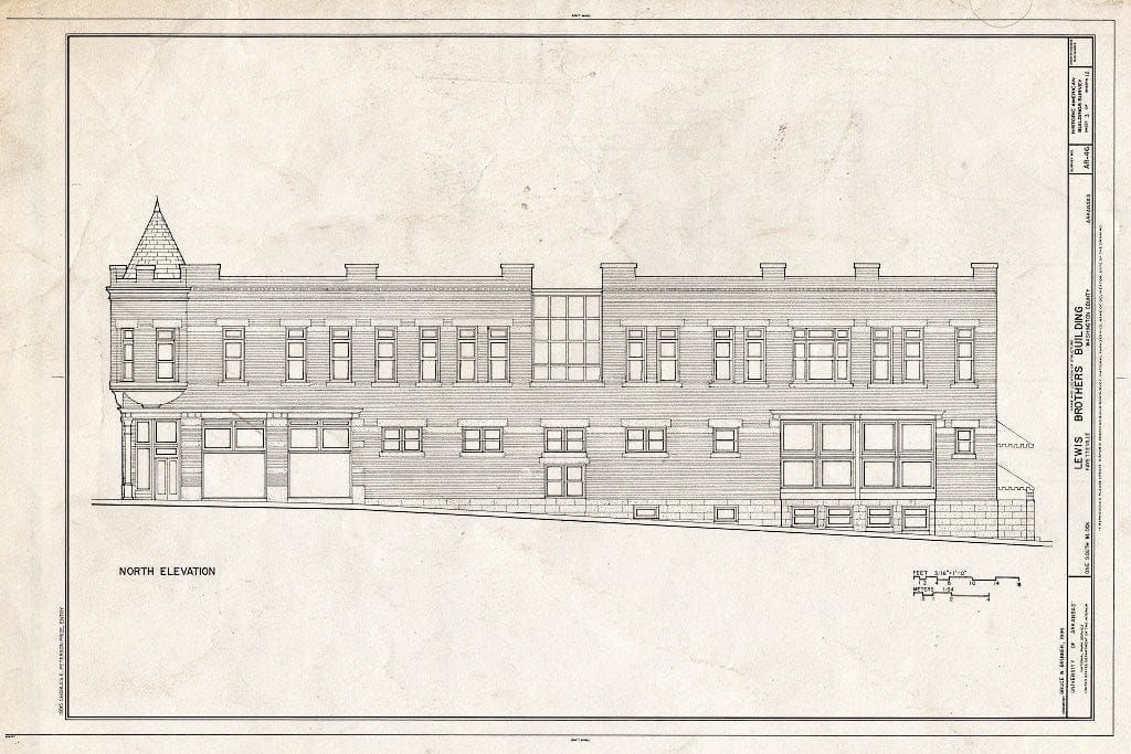 Blueprint HABS ARK,72-FAYV,3- (Sheet 3 of 12) - Lewis Brothers' Building, 1 South Bank, Fayetteville, Washington County, AR