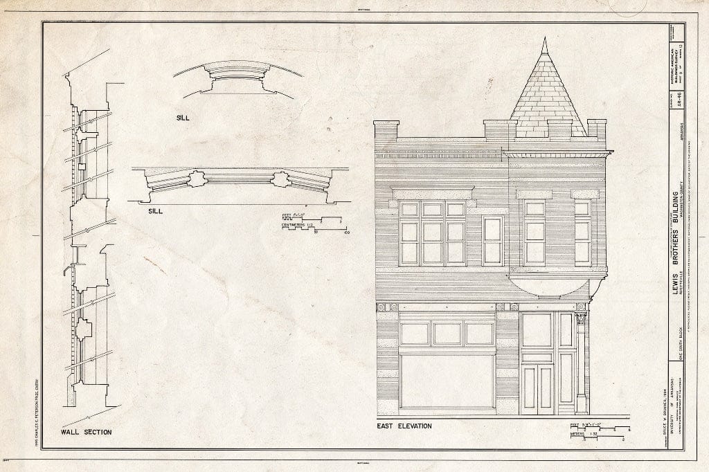 Blueprint HABS ARK,72-FAYV,3- (Sheet 9 of 12) - Lewis Brothers' Building, 1 South Bank, Fayetteville, Washington County, AR