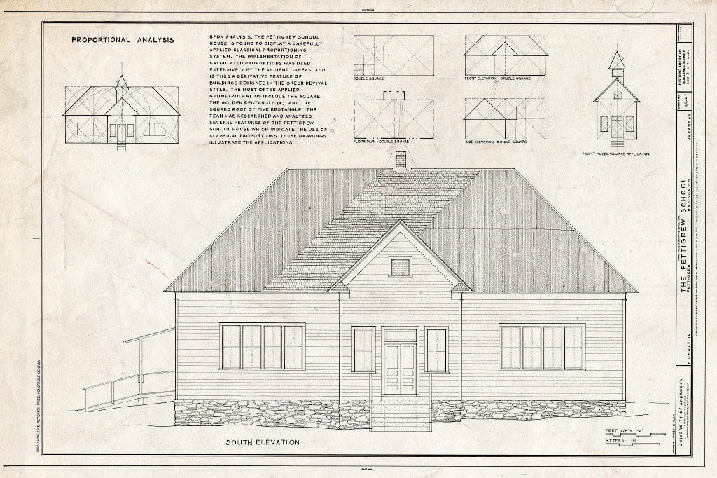 Blueprint HABS ARK,44-PETIG,1- (Sheet 3 of 11) - Pettigrew School, Across White River from Highway 16, Pettigrew, Madison County, AR