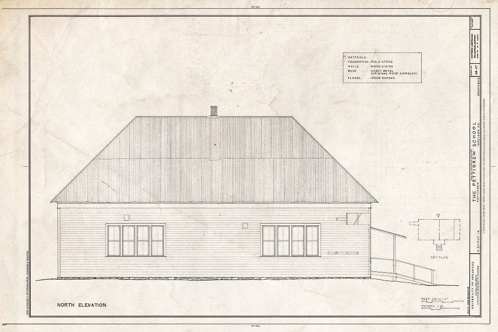 Blueprint HABS ARK,44-PETIG,1- (Sheet 5 of 11) - Pettigrew School, Across White River from Highway 16, Pettigrew, Madison County, AR