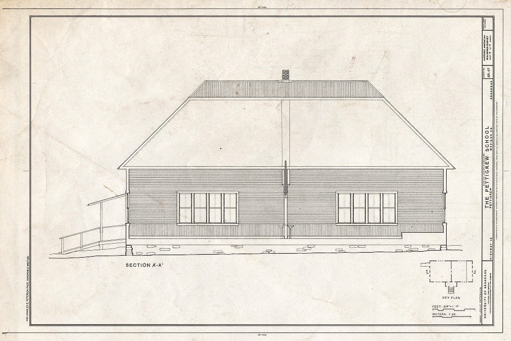 Blueprint HABS ARK,44-PETIG,1- (Sheet 8 of 11) - Pettigrew School, Across White River from Highway 16, Pettigrew, Madison County, AR