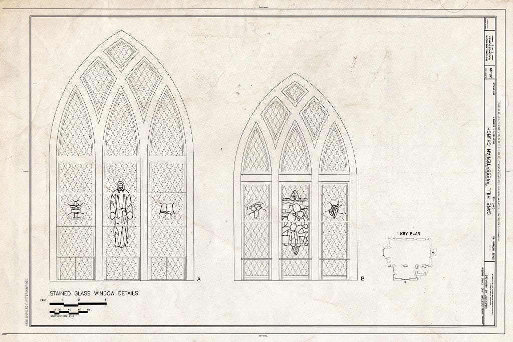 Blueprint HABS ARK,72-CAHIL,1- (Sheet 7 of 9) - Cane Hill Presbyterian Church, State Highway 45, Canehill, Washington County, AR