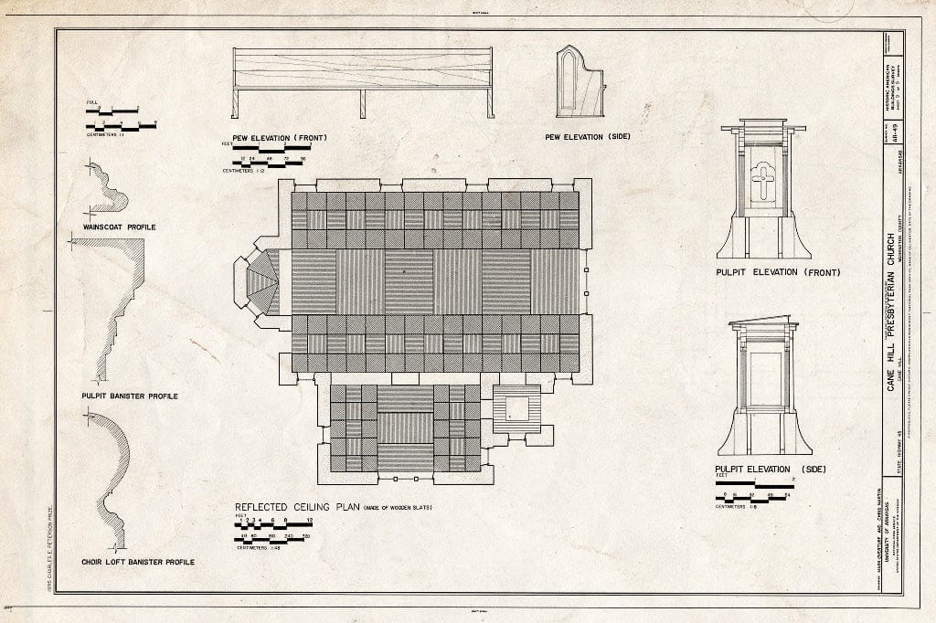 Blueprint HABS ARK,72-CAHIL,1- (Sheet 9 of 9) - Cane Hill Presbyterian Church, State Highway 45, Canehill, Washington County, AR