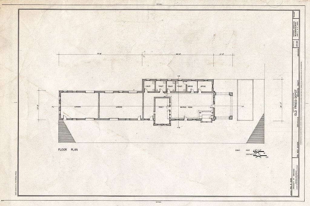 Blueprint HABS ARK,72-FAYV,4- (Sheet 2 of 5) - Old Frisco Depot, 550 West Dickson, Fayetteville, Washington County, AR