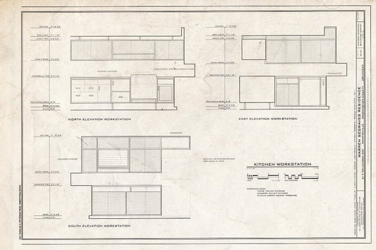 Blueprint 15. Kitchen Workstation - Elevations - Warren Segraves Residence, 217 Oklahoma Way, Fayetteville, Washington County, AR