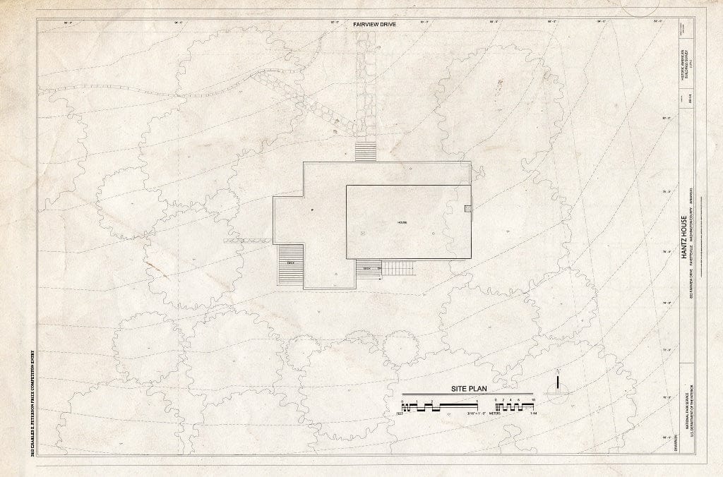 Blueprint Site Plan - Hantz House, 855 Fairview Drive, Fayetteville, Washington County, AR
