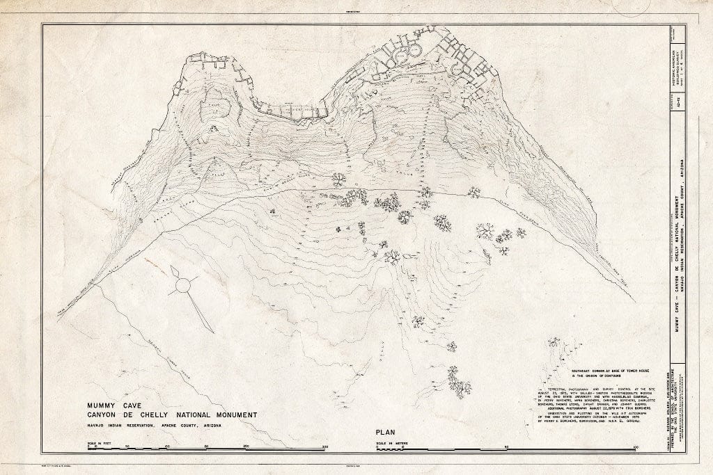 Blueprint HABS ARIZ,1-Chin.V,1- (Sheet 1 of 4) - Mummy Cave, Navajo Indian Reservation, Chinle, Apache County, AZ
