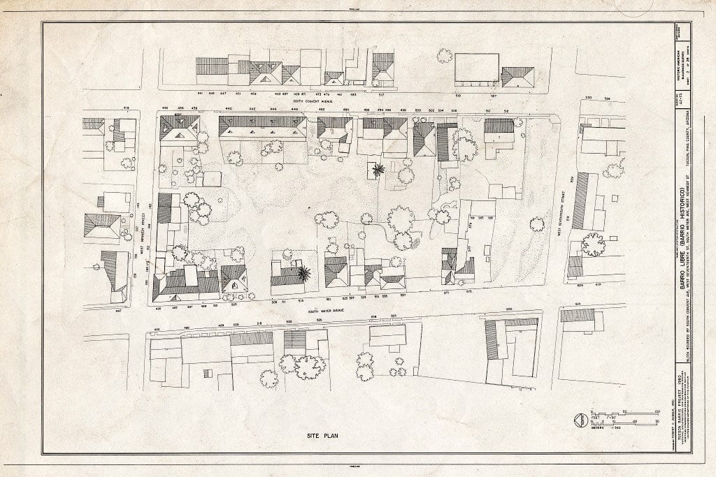 Blueprint HABS ARIZ,10-TUCSO,30- (Sheet 2 of 28) - Barrio Libre, West Kennedy & West Seventeenth Streets, Meyer & Convent Avenues, Tucson, Pima County, AZ