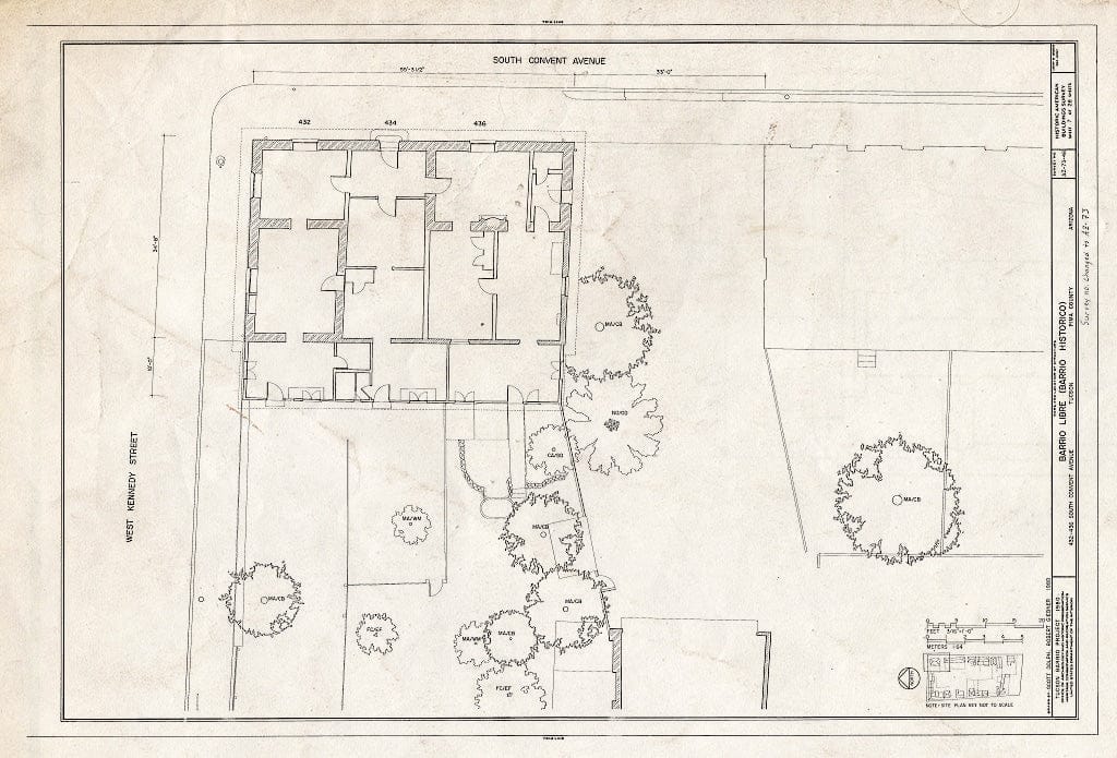Blueprint HABS ARIZ,10-TUCSO,30- (Sheet 7 of 28) - Barrio Libre, West Kennedy & West Seventeenth Streets, Meyer & Convent Avenues, Tucson, Pima County, AZ