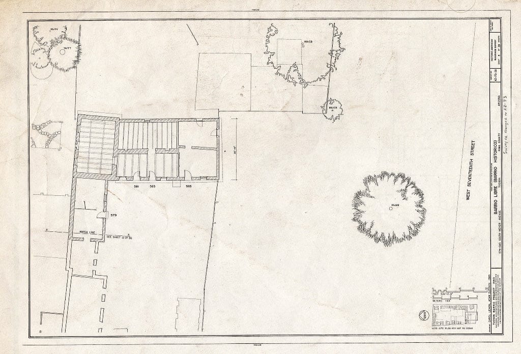 Blueprint HABS ARIZ,10-TUCSO,30- (Sheet 8 of 28) - Barrio Libre, West Kennedy & West Seventeenth Streets, Meyer & Convent Avenues, Tucson, Pima County, AZ