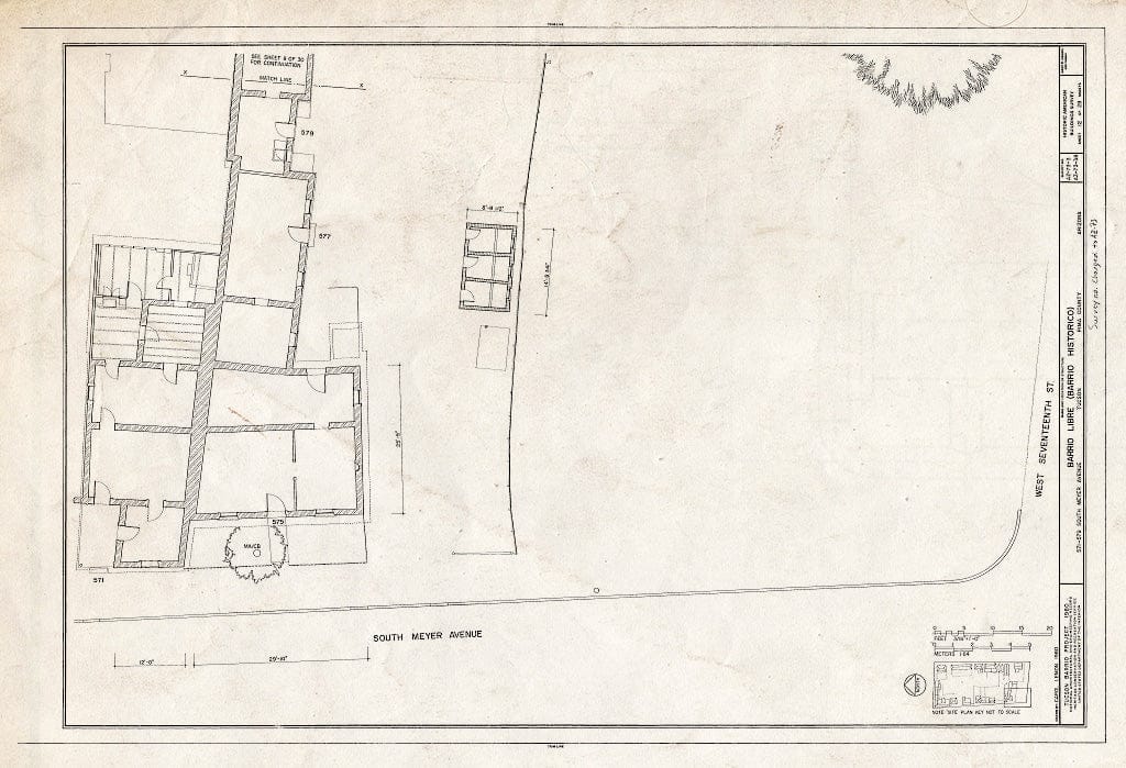 Blueprint HABS ARIZ,10-TUCSO,30- (Sheet 12 of 28) - Barrio Libre, West Kennedy & West Seventeenth Streets, Meyer & Convent Avenues, Tucson, Pima County, AZ