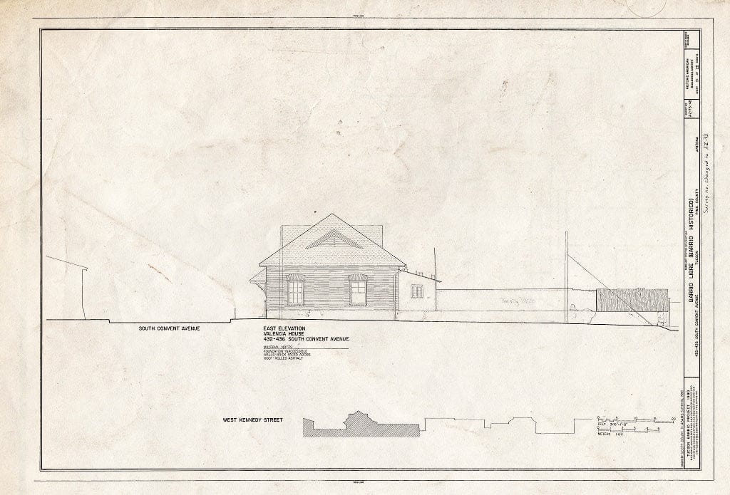 Blueprint HABS ARIZ,10-TUCSO,30- (Sheet 21 of 28) - Barrio Libre, West Kennedy & West Seventeenth Streets, Meyer & Convent Avenues, Tucson, Pima County, AZ