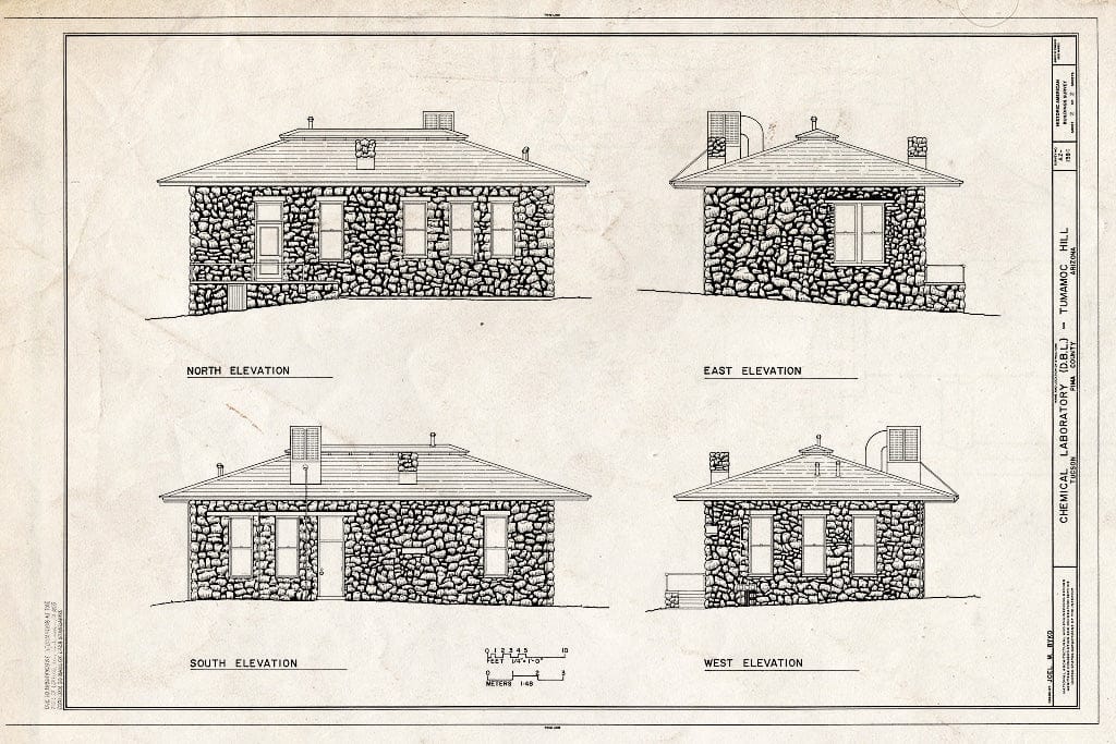 Blueprint HABS ARIZ,10-TUCSO,31C- (Sheet 2 of 2) - Desert Botanical Laboratory, Chemistry Building, Tumamoc Hill, Tucson, Pima County, AZ