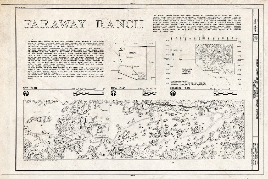 Blueprint HABS ARIZ,2-WILCO.V,1- (Sheet 1 of 1) - Faraway Ranch, Willcox, Cochise County, AZ