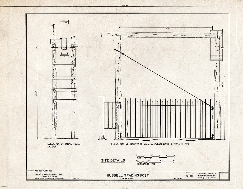 Blueprint HABS ARIZ,1-GANA,1- (Sheet 6 of 7) - Hubbell Trading Post, Ganado, Apache County, AZ