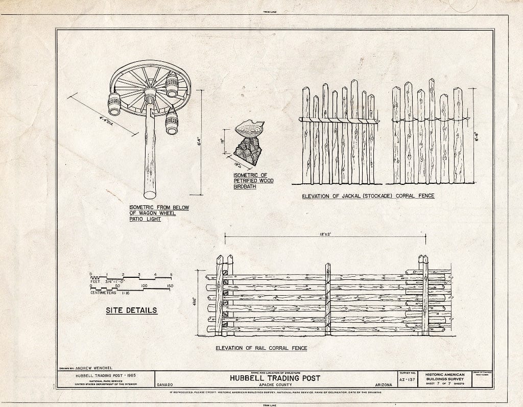 Blueprint HABS ARIZ,1-GANA,1- (Sheet 7 of 7) - Hubbell Trading Post, Ganado, Apache County, AZ