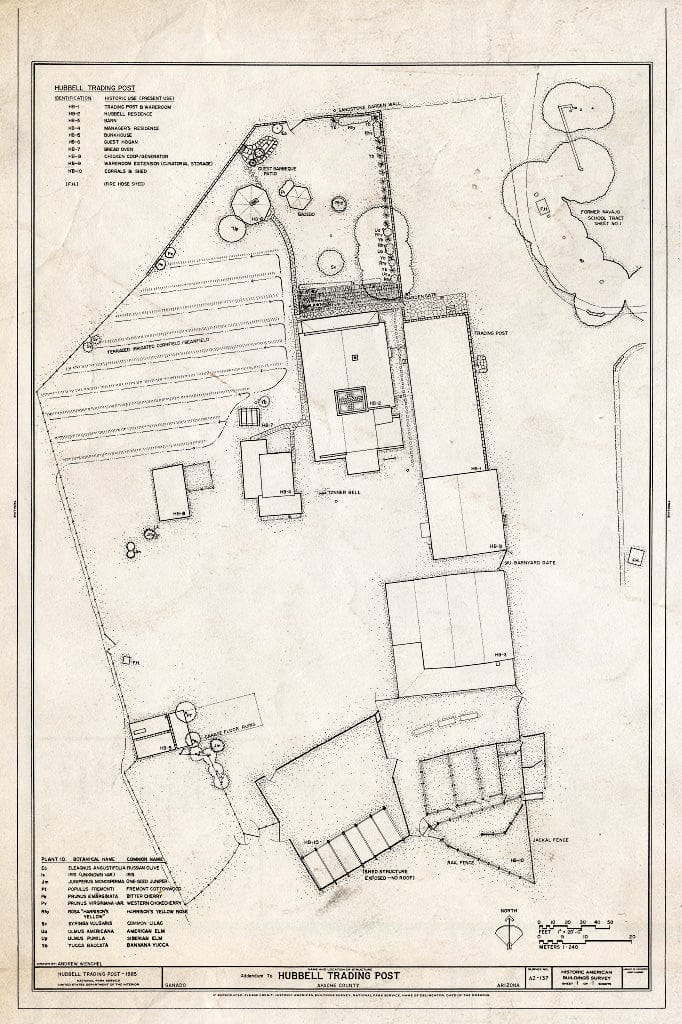 Blueprint HABS ARIZ,1-GANA,1- (Sheet 1 of 1) - Hubbell Trading Post, Ganado, Apache County, AZ