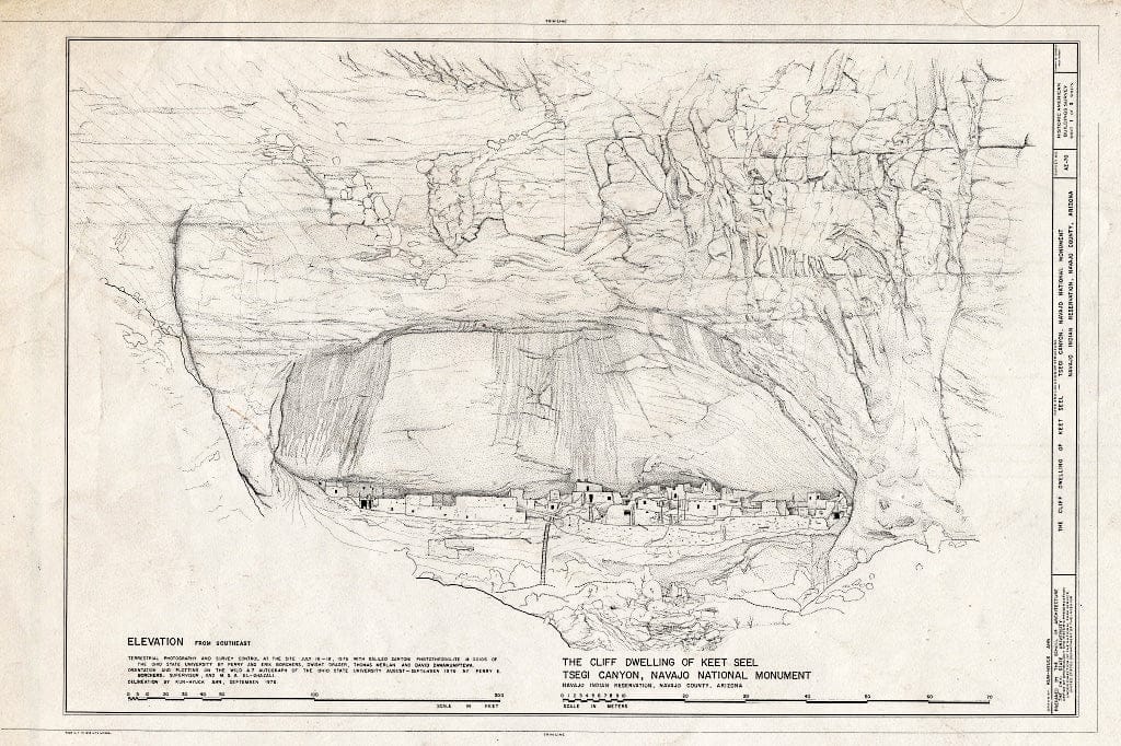 Blueprint HABS ARIZ,9-KAYT.V,1- (Sheet 1 of 3) - Cliff Dwelling of Keet Seel, Navajo Reservation, Kayenta, Navajo County, AZ