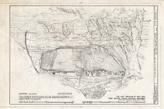 Blueprint HABS ARIZ,9-KAYT.V,1- (Sheet 2 of 3) - Cliff Dwelling of Keet Seel, Navajo Reservation, Kayenta, Navajo County, AZ