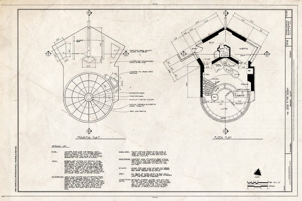 Blueprint HABS ARIZ,7-CACR,1- (Sheet 2 of 4) - Dome in The Desert, Grapevine Road, Cave Creek, Maricopa County, AZ
