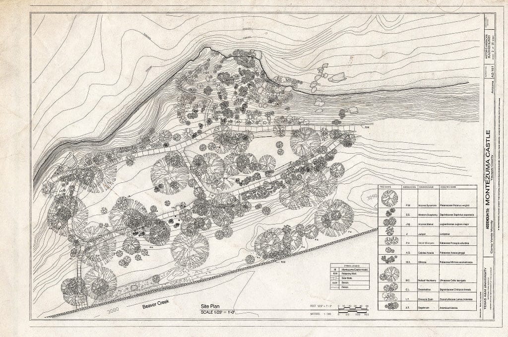Blueprint Site Plan - Montezuma Castle, Off I-17, Camp Verde, Yavapai County, AZ