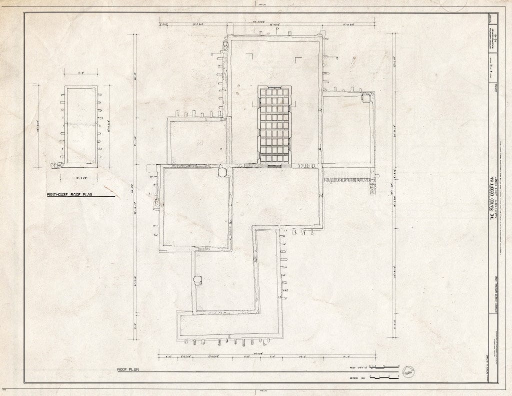 Blueprint HABS ARIZ,1-NAVA.V,1- (Sheet 4 of 12) - Painted Desert Inn, Navajo, Apache County, AZ