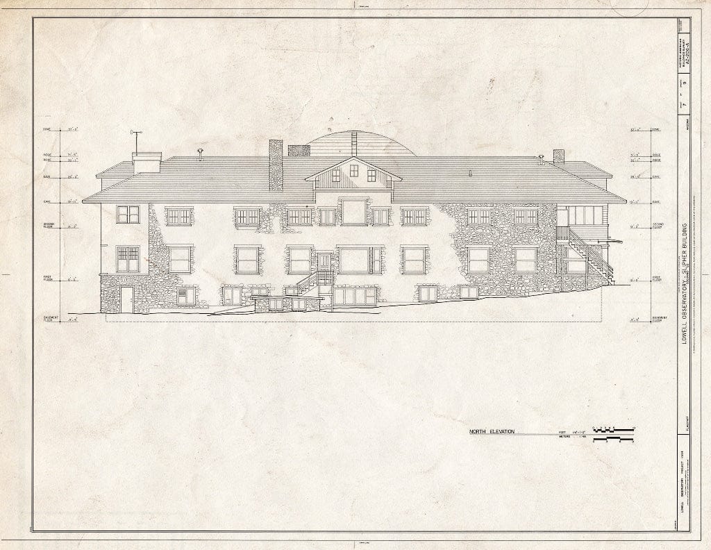 Blueprint HABS ARIZ,3-Flag,1A- (Sheet 7 of 9) - Lowell Observatory, Slipher Building, 1400 West Mars Road, Flagstaff, Coconino County, AZ