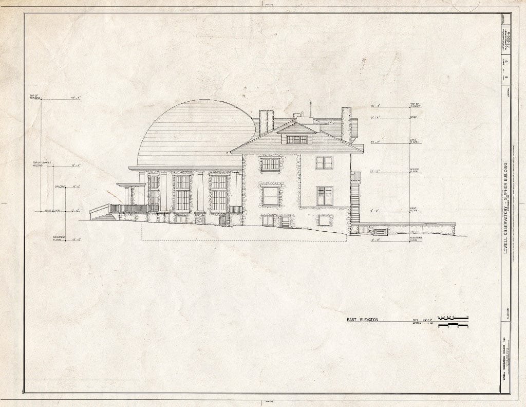 Blueprint HABS ARIZ,3-Flag,1A- (Sheet 8 of 9) - Lowell Observatory, Slipher Building, 1400 West Mars Road, Flagstaff, Coconino County, AZ
