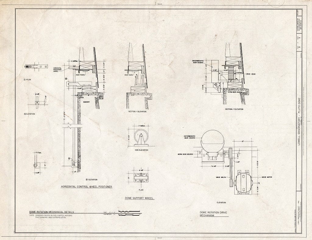 Blueprint HABS ARIZ,3-Flag,1C- (Sheet 5 of 5) - Lowell Observatory, Pluto Dome, 1400 West Mars Road, Flagstaff, Coconino County, AZ