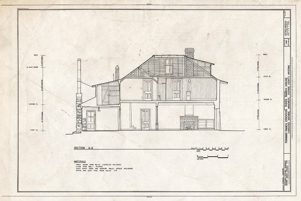 Blueprint HABS ARIZ,2-WILCO.V,1A- (Sheet 6 of 7) - Faraway Ranch, Erickson-Riggs Ranch House, State Highway 181, Willcox, Cochise County, AZ