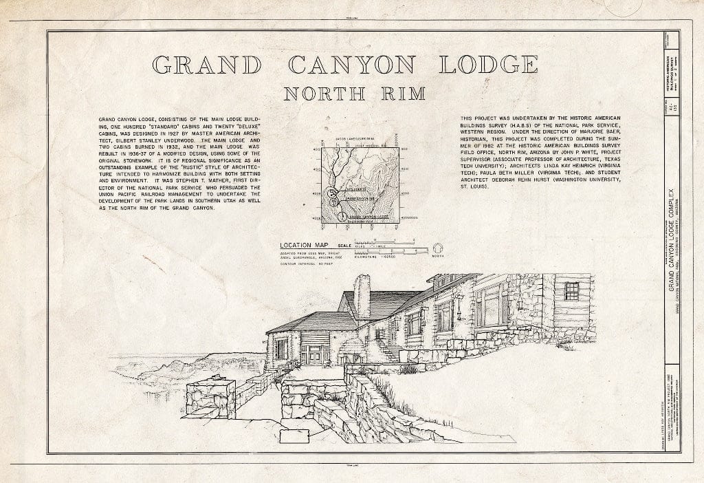 Blueprint HABS ARIZ,3-GRACAN,14- (Sheet 1 of 2) - Grand Canyon Lodge, North Rim, Grand Canyon, Coconino County, AZ
