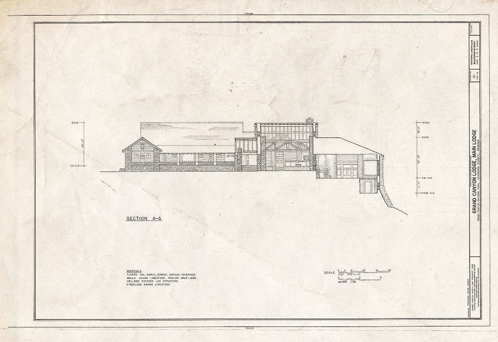 Blueprint HABS ARIZ,3-GRACAN,14A- (Sheet 3 of 3) - Grand Canyon Lodge, Main Lodge, North Rim, Grand Canyon, Coconino County, AZ