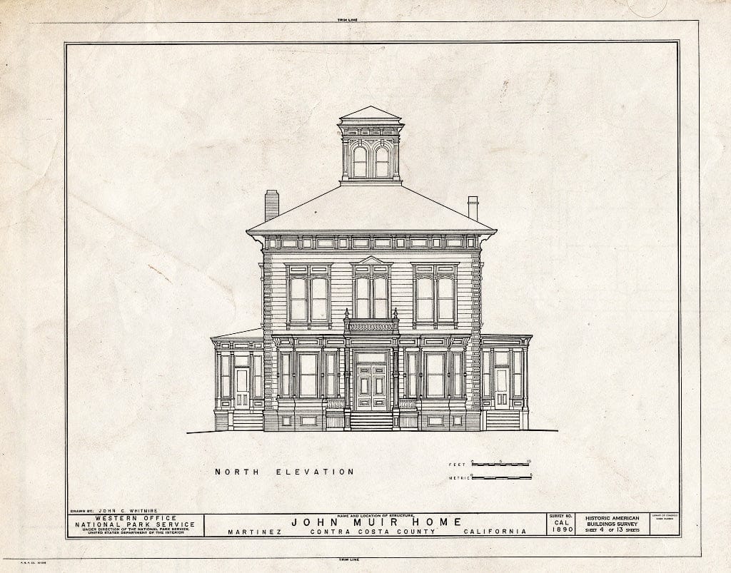 Blueprint HABS Cal,7-MART,1- (Sheet 4 of 13) - John Muir House, Alhambra Boulevard, Martinez, Contra Costa County, CA