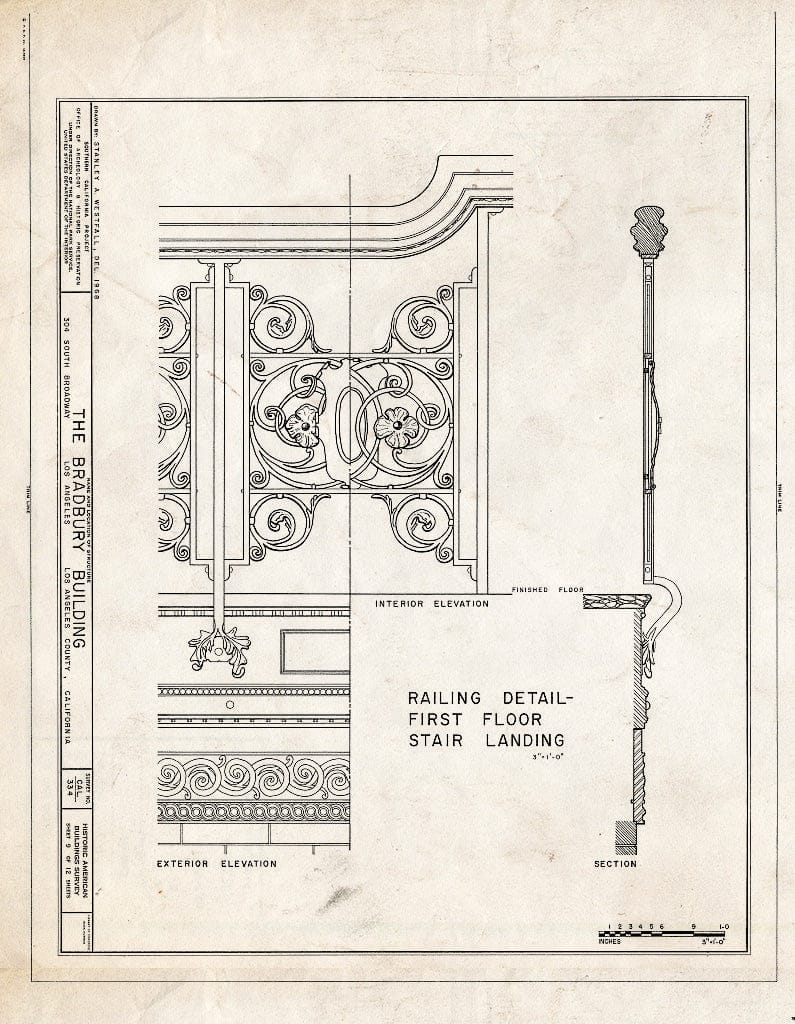 Blueprint HABS Cal,19-LOSAN,11- (Sheet 9 of 12) - Bradbury Building, 304 South Broadway, Los Angeles, Los Angeles County, CA