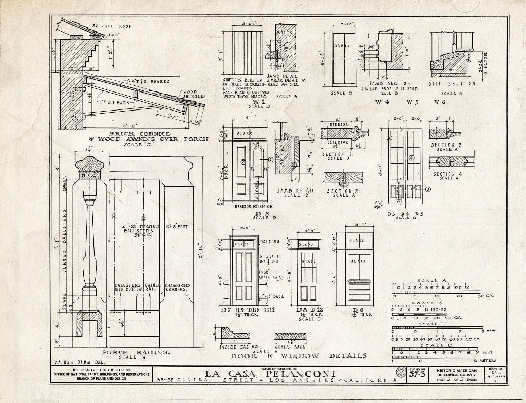 Blueprint HABS Cal,19-LOSAN,3- (Sheet 5 of 5) - Casa Pelanconi, 33-35 Olvera Street, Los Angeles, Los Angeles County, CA